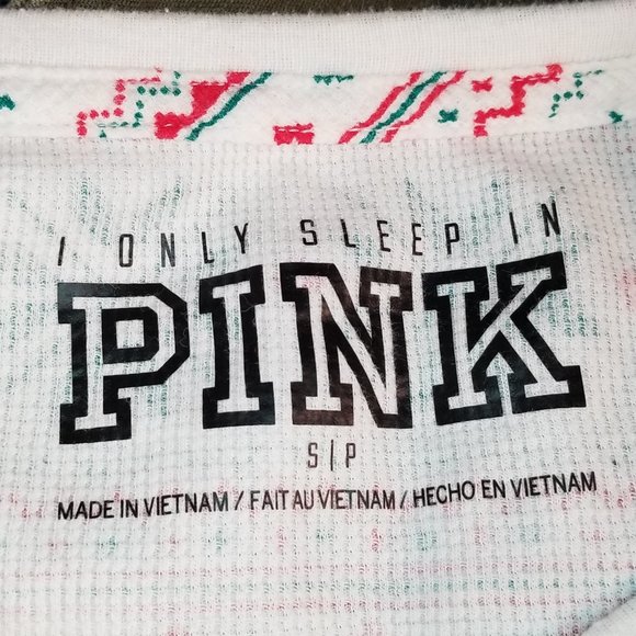 !!3 FOR $25 -- Pink Christmas thermal PJ top - Picture 3 of 3